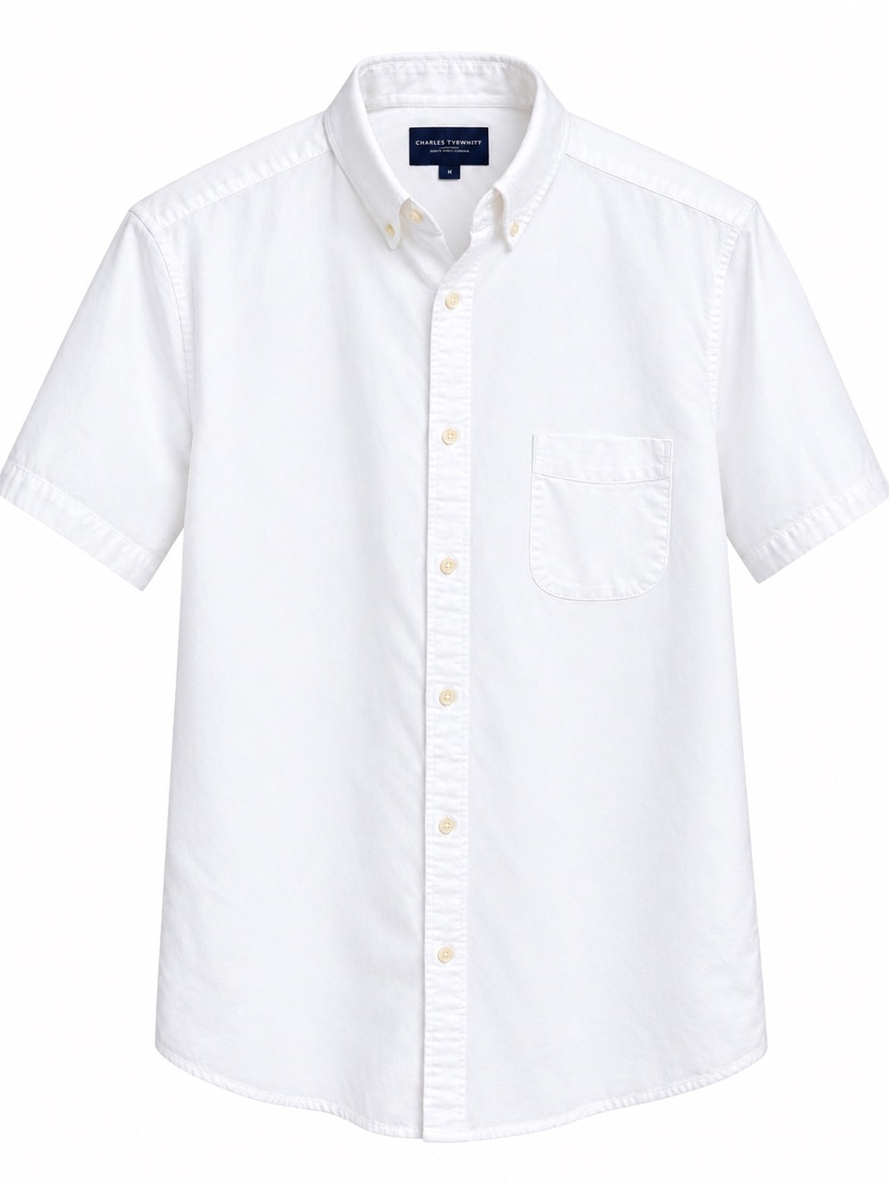 Charles Tyrwhitt Short-Sleeve Button-Down Pocket Shirt